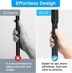 Tension Curtain Rod，40-86IN(3.33-7.17Ft) One-Click Fast Extension Rod Easy to