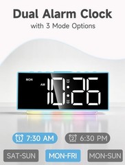 Loud Alarm Clock for Heavy Sleepers Adults,Kids,Teens,Digital Desk Clock with…