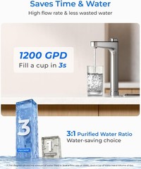 [ Dual Flow ] Waterdrop X12-PRO 1200 GPD Reverse Osmosis Water Filter, Alkaline