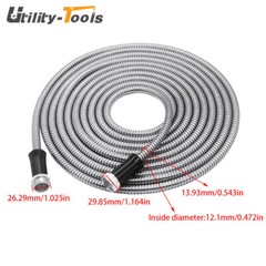 100ft 304 Stainless Steel Garden Hose Metal Heavy Duty Water Hoses Yard