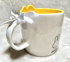 NEW Miffy Bunny Rabbit White & Yellow Large 18oz Stoneware Coffee Mug