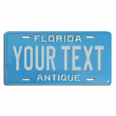Florida Antique Blue Custom Peronalized license plate tag 12×6 YOUR NAME TEXT