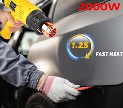 Electric Heat Gun 2000W Hot Air Gun Stepless Temperature Heater + 4 Nozzles Tool