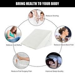 Costway Bed Wedge Pillow Adjustable Memory Foam Reading Sleep Back Support White