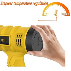 Electric Heat Gun 2000W Hot Air Gun Stepless Temperature Heater + 4 Nozzles Tool