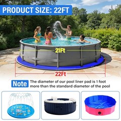 21FT Heavy-Duty Pool Liner Pad with Anti-Aging PE & Puncture Resistance