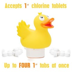 Duck Chlorine Floater for 1″ Tab ONLY, Mini Floating Pool Chlorine Dispenser
