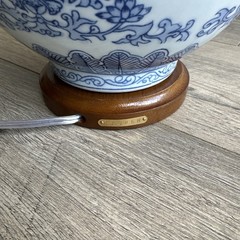LARGE Ralph Lauren Blue & White Double Gourd Porcelain Table Lamp 26.5″H NWT NEW