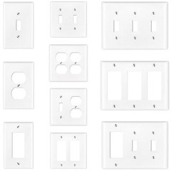 White Duplex Toggle Outlet Rocker Light Switch Wall Plate Cover ( 1 2 3 Gang )