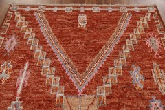 Rust Moroccan Tribal Area Rug 5×7 Hand-knotted Wool Oriental Carpet for Any Room