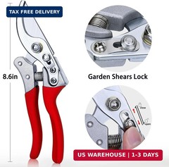 Kynup 8.6″ Professional Pruning Shears for Gardening, SK5 Stainless Steel Garden