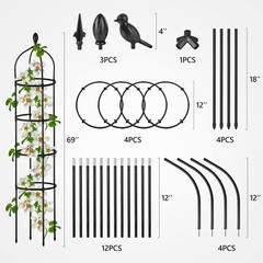 Garden Obelisk Trellis for Climbing Plants Outdoor 6 Ft Rose Bush Round Trellis