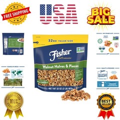 Walnut Halves & Pieces 2 lb, 100% California Unsalted Walnuts for Baking & Co…