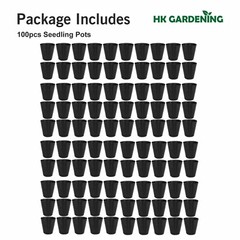 100 pc 8cmx8cm Plant Flower Pots Outdoor Living Garden Nursery Raising Bag