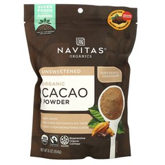 Navitas Organics Organic Cacao Powder 16 oz 454 g B Corp, BPA-Free, Fair Trade,