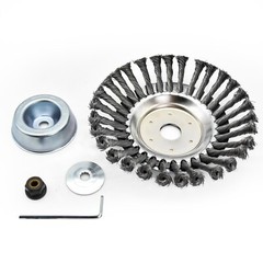 New 10 Inch Steel Wire Wheel Brush Grass Trimmer Head Weed With Adapter Kit