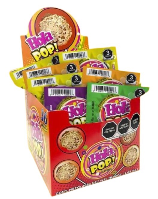 Hola Pop Hard Candy Lollipops with Dried Salted Apricot – 36 Count