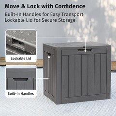 Elegant 31 Gallon Gray Waterproof Deck Box – Secure Outdoor Storage Solution