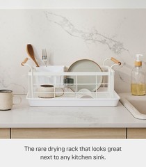 Yamazaki Home TOSCA Dish Drying Organizer Rack with Removeable Drainer Tray