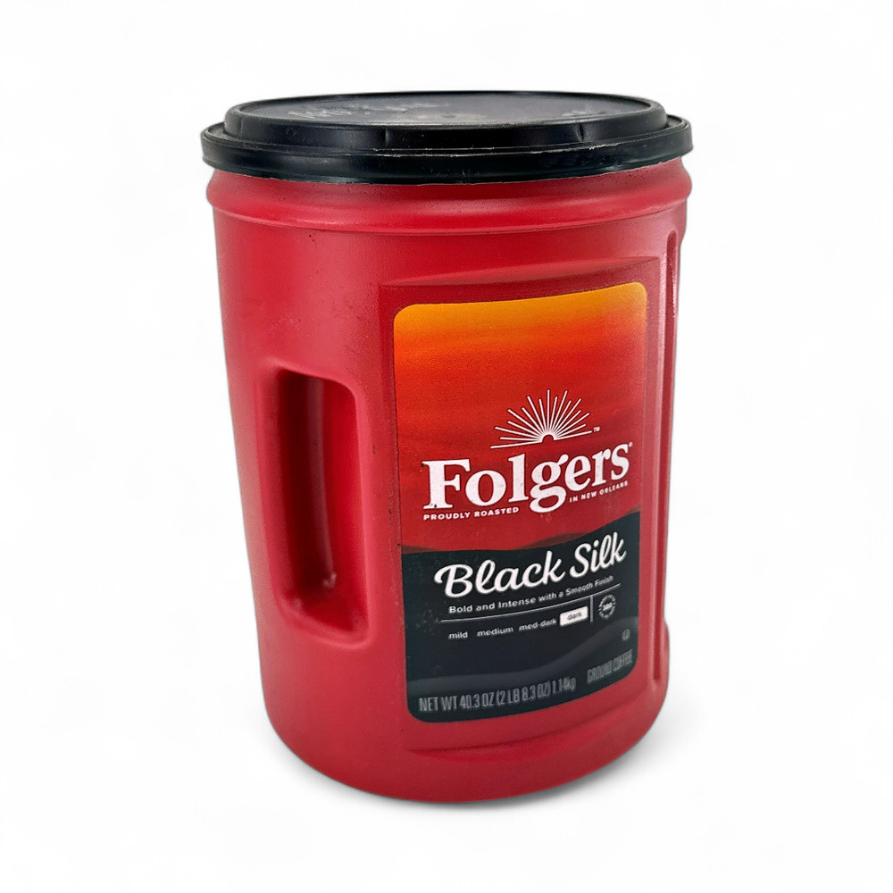 Folgers Dark Roast Ground Coffee, Black Silk – 40.3 oz