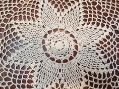 Round Handmade Crochet Lace Tablecloth COLOR BEIGE 100 % COTTON –