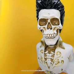 NEW Elvis Presley LED Skeleton Bust Statue Halloween Light-Up Decor 15.5 In