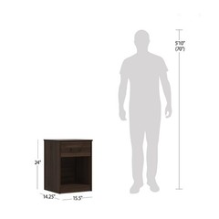 Mainstays Ardent Nightstand with 1 Drawer, Black