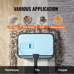 Carpet Floor Sweeper Manual 6.7 inch Width Sweeping Paths Non Electric Blue