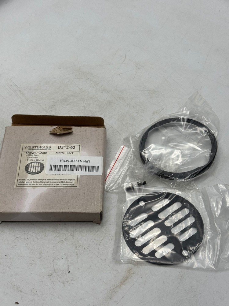 Westbrass Shower Grate Matte Black D312-62 3.33in Drain Cover Replacement