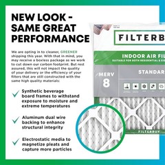 Filterbuy 20x25x4 Pleated Air Filters, Replacement for HVAC AC Furnace (MERV 8)