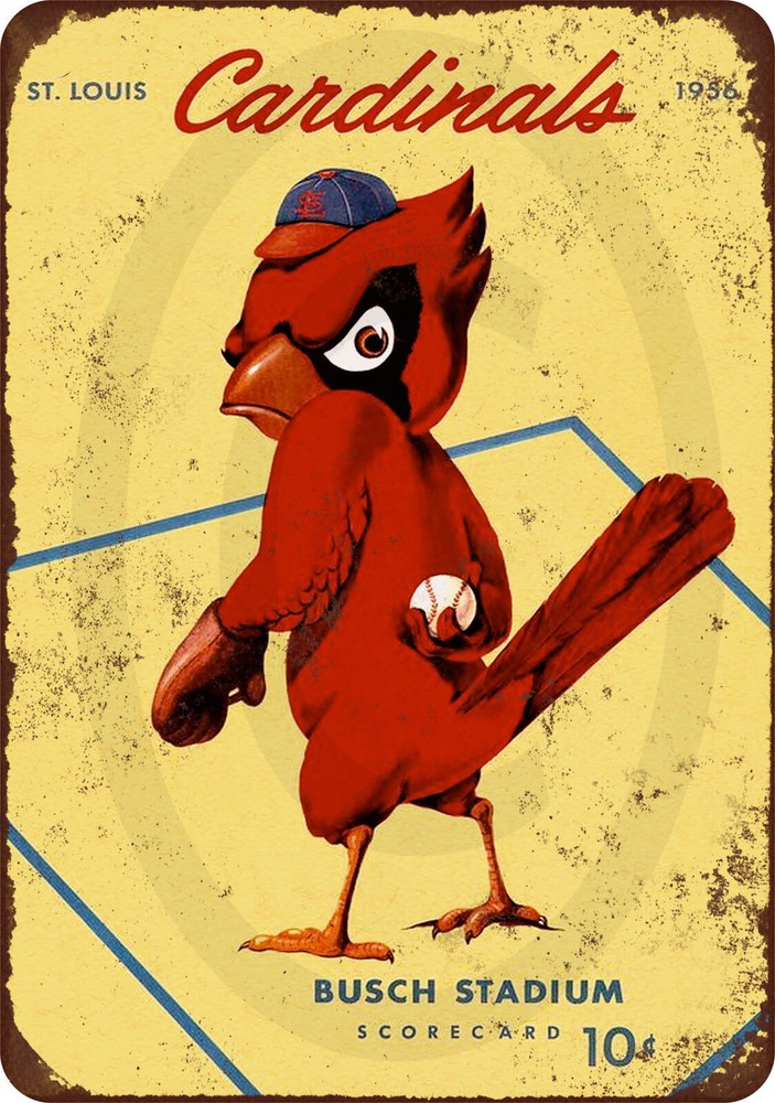 1956 St Louis cardinals Program AD Vintage Reproduction METAL SIGN 8 x 12