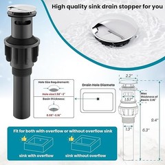 Bathroom Sink Faucet Polished Chrome 2 Handles 3 Holes Vanity Mixer Tap W/ Drain