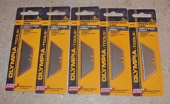Lot of 5 Olympia Tools 33-032 5 Count Serrated Utility Blades for Box Knife