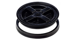 7 Gallon Food Grade Bucket Pail BPA Free Black with Screw On Lids (Pack of 2)