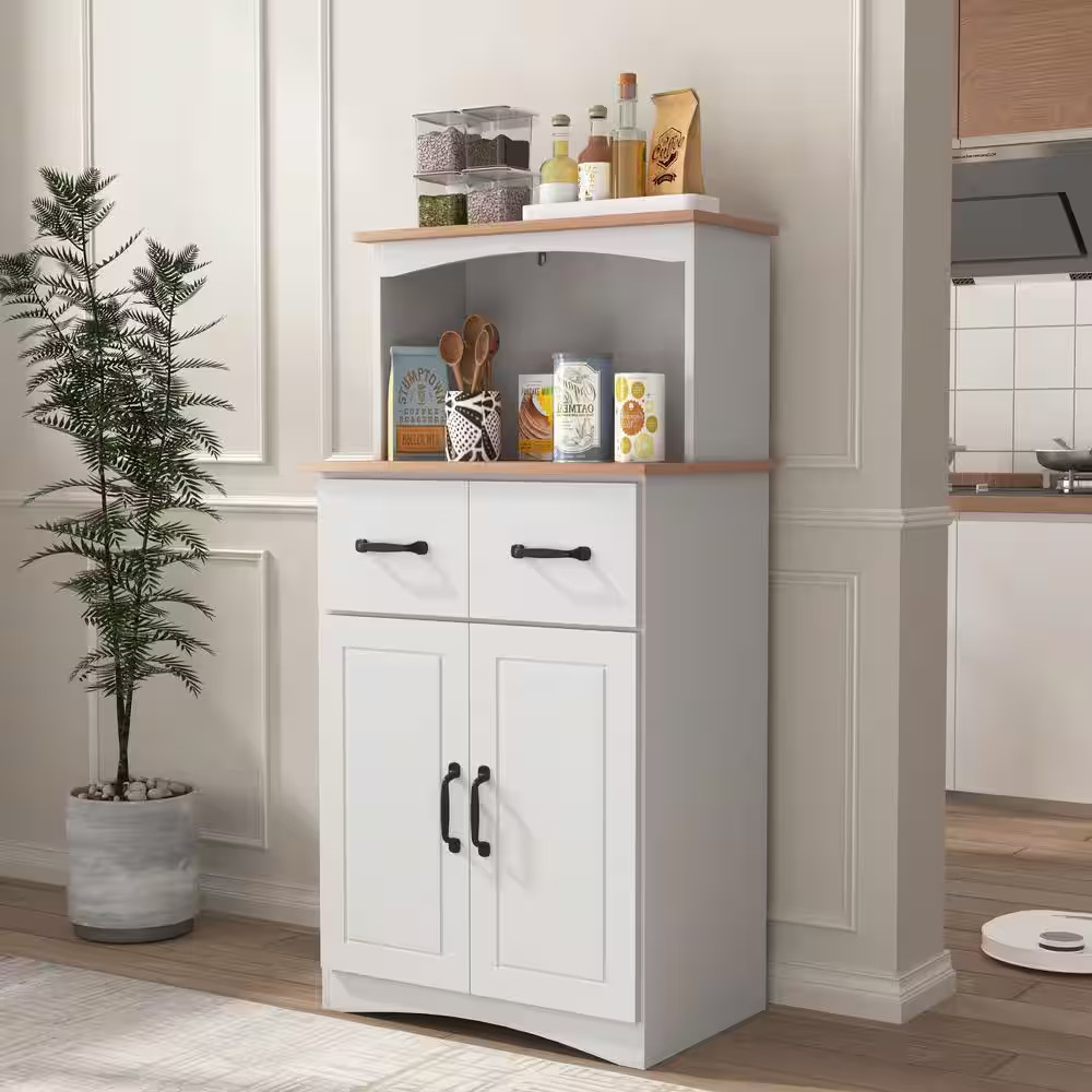 23.6 In. W X 15.7 In. D X 49.4 In. H Freestanding Kitchen Cabinet White Pantry S