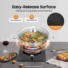 12-inch Stainless Steel Sauté Pan Skillet Non-stick Frying Pan With Lid