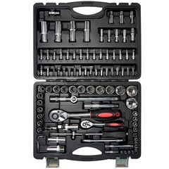 95pcs Socket Wrench Set with 1/2″ 1/4″ Ratchet Wrenches Mechanics Tools Case