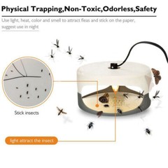 Flea Traps for Inside Your Home with 2 Sticky Disc & 2 Bulbs & 1 Electric Wires