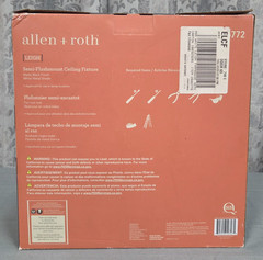 allen + roth Leigh 12.5-in Matte black Indoor 1 -Light Semi-flush Mount Light Me