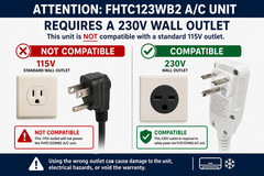 Frigidaire 230V 12000 BTU Through The Wall AC Air Conditioner Up To 550 Sq Ft