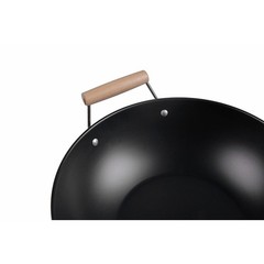 Non-Stick Carbon Steel Wok Kitchen Stir-Fry Cookware Easy Clean Cooking Tool New