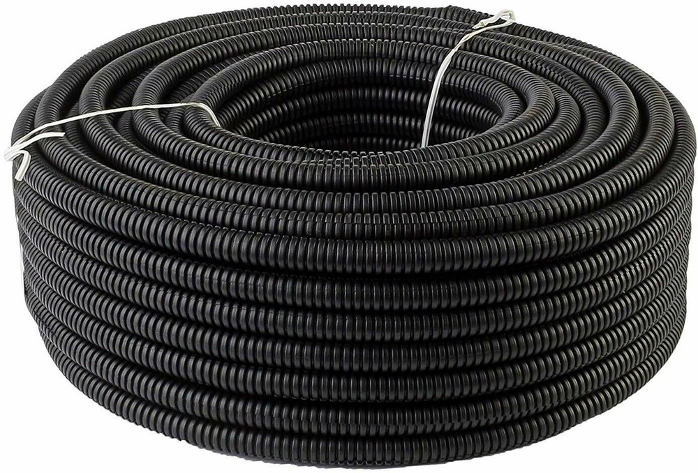 50 Ft. 3/8″ Split Wire Loom Conduit Polyethylene Tubing Black Color Sleeve Tube