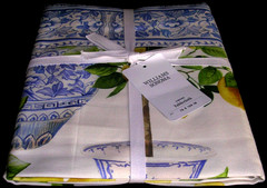 WILLIAMS SONOMA LIMONE TABLECLOTH 70 X 108 COTTON TWILL MADE IN ITALY NEW W/TAGS