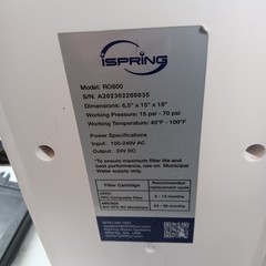 iSpring RO800 Tankless Reverse Osmosis RO Water Filter System Under Sink 800 GPD