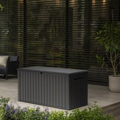 Keter 170 Gal. Resin Deck Box Large Indoor/Outdoor Storage – Graphite