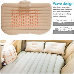 Car Inflatable Mattress Beige, Flocking, Rectangle, Black