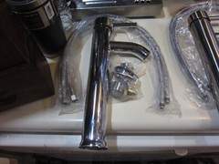 Brushed Nickel and Chrome Bathroom Faucets Unused, 2 Faucets