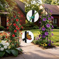 6.6” Metal Obelisk Garden Trellis Tall Sturdy Plant Support for Climbing Vines