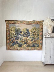 5.8ftx4.6ft Tapestry French Woven Pastoral Landscape Wall Hanging Wall Art Verd