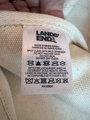 LANDS’ END CANVAS STORAGE TOTE SZ MED 15″Lx12″Wx11.5″H & SZ SM 12.75Lx9.5Wx10H